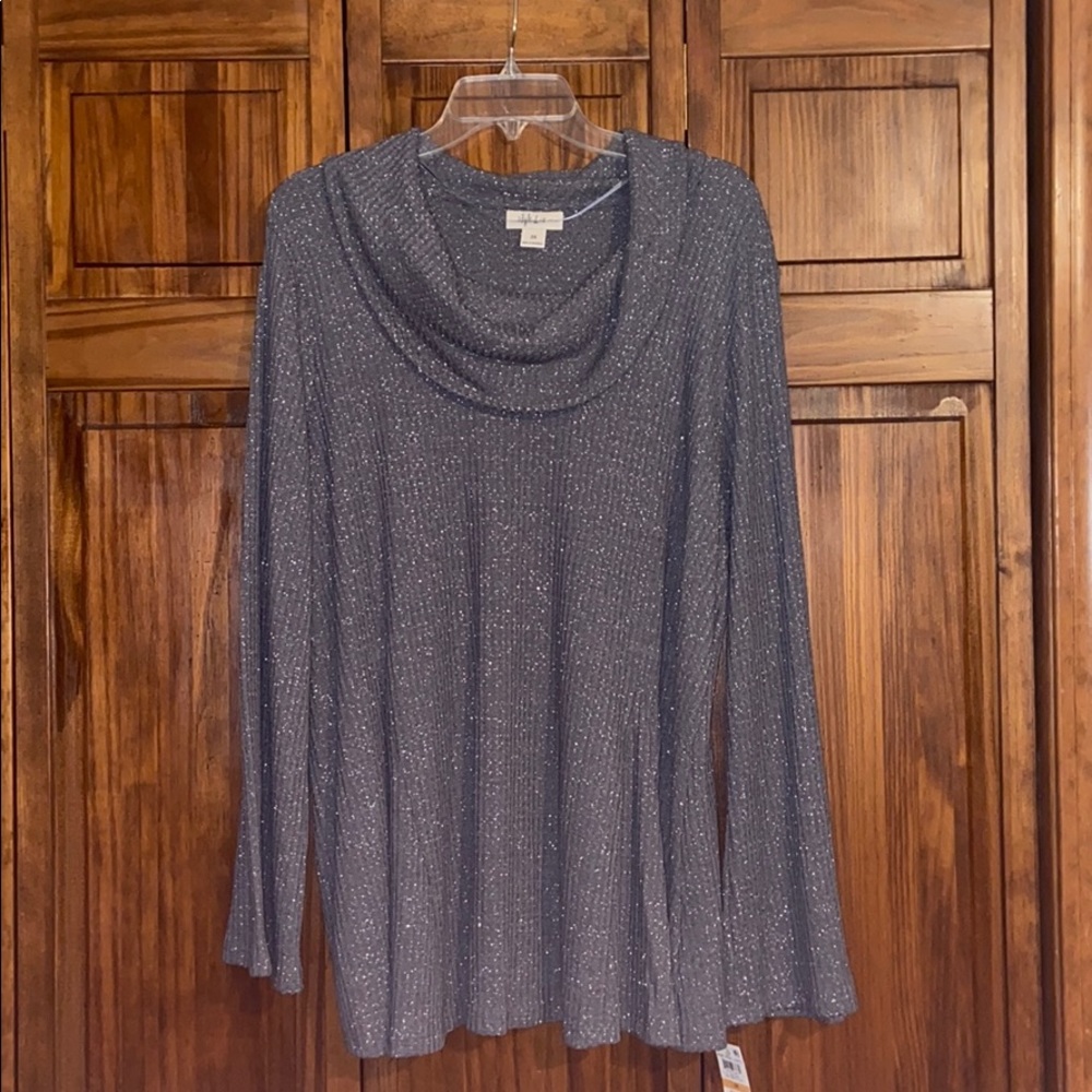 Cowl Neck Sparkling Sweater size 3X